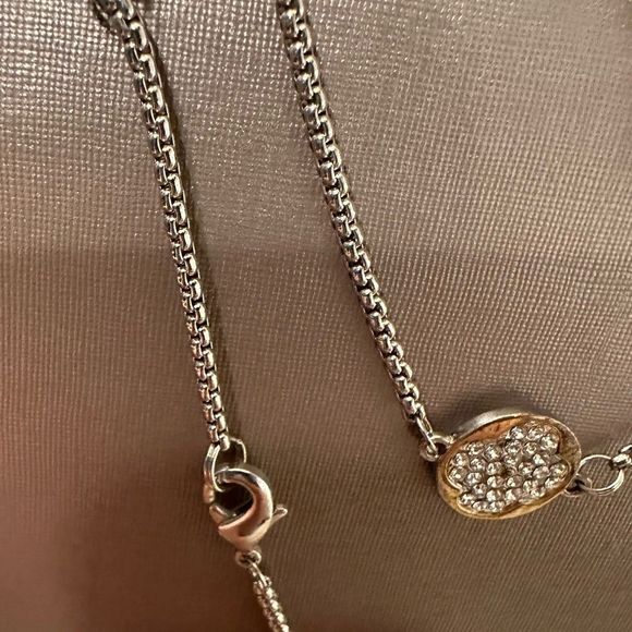 𝅺Two Toned Long Layered Necklace - Picture 4 of 5